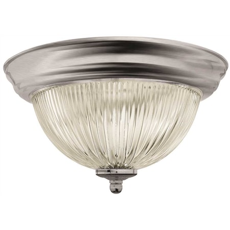 Halophane Dome 13-1/2 In. Fixture Brushed Nickel Uses Two 60W Incandescent Medium Base Lamps